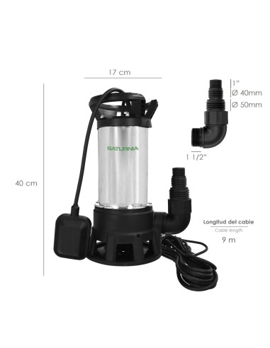 Bomba achique SATURNIA 1300w 25000lt/h aguas...