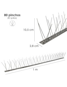 Pincho antipaloma WOLFPACK 1mt inox plus 05120225 2