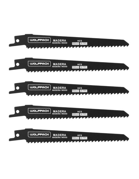 Hoja sierra sable WOLFPACK madera 152mm 6TIP (kit 5piezas) 07120810