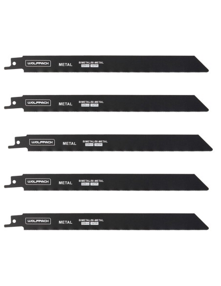 Hoja sierra sable WOLFPACK metal/plastico 228mm 18TIP (kit 5piezas) 07120805