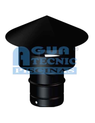 Deflector CHIM simple 125mm vertical vitrificado negro