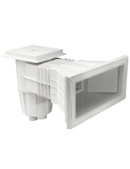 Skimmer piscina hormigon SUPERPOOL boca ampliacion ABS blanco marco cuadrado EMX-250-0009
