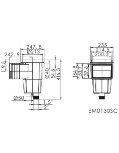 Skimmer piscina hormigon EMAUX mod 15lt boca pequeña ABS... 2