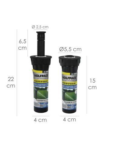 Difusor riego WOLFPACK Pop Up 360º regulable...