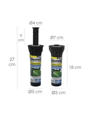 Aspersor riego WOLFPACK Pop Up rotatorio 360º...