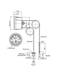 Termohidrometro caldera IMIT cromado 0-120ºC y 0-6bar 030267 2