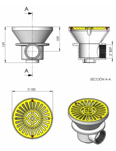 Sumidero piscina hormigon ASTRAL circular 2" 01467CL144... 2