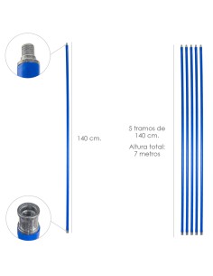 Mastil cepillo deshollinador WOLFPACK 7mt (en tramos) de...