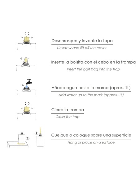 Trampa moscas PAPILLON para exterior (5und) reutilizable 14040157