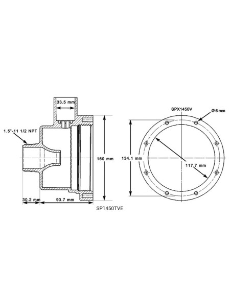 Boquilla spa/piscina HAYWARD Turbo Jet aire/agua liner SP1450TVE