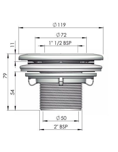 Boquilla aspiracion piscina liner ASTRAL ext.2"...