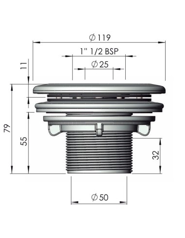 Boquilla impulsion piscina liner ASTRAL ext.2"...