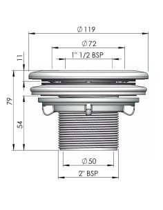 Boquilla aspiracion piscina liner ASTRAL ext.2" int.50mm...