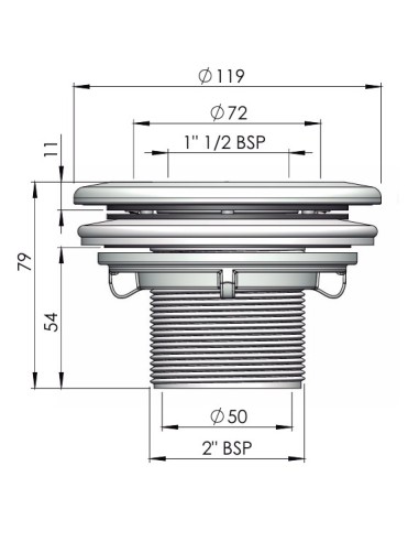 Boquilla aspiracion piscina liner ASTRAL ext.2"...