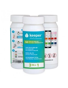 Analizador agua piscina KEEPER tiras ph/cl/alk 7107