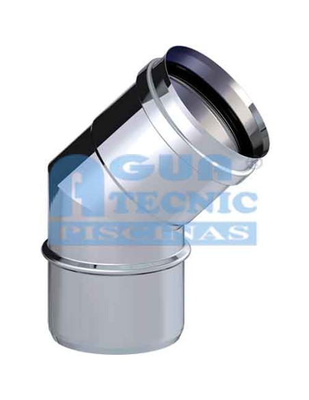 Codo CHIM simple   80mm 45º AISI316L EXOPELLET