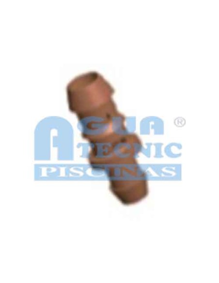 Conexion PE goteo tubo a tubo 16 mm marron