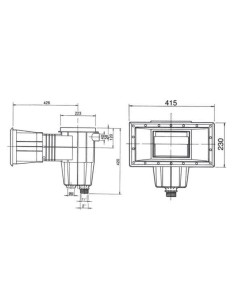 Skimmer liner ASTRAL tapa cuadrada 01464 boca ampliacion 2