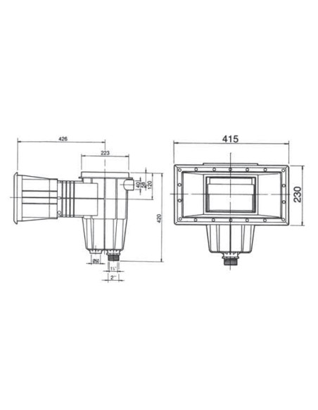 Skimmer liner ASTRAL tapa cuadrada 01464 boca ampliacion