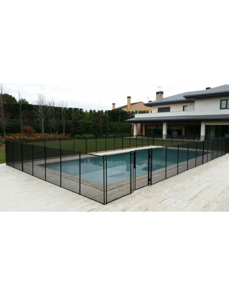 Valla piscina 1220mm - postes 16mm x mt - Negra