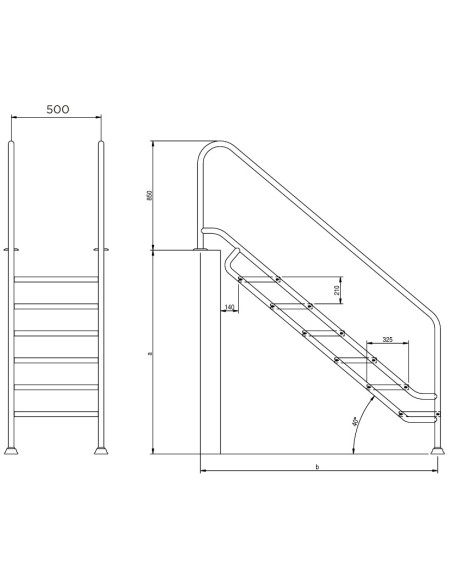 Escalera inoxidable piscina FLEXINOX Land 6 P AISI316