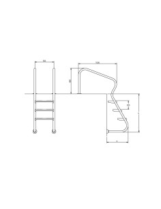 Escalera piscina FLEXINOX facil acceso 4P AISI316 87252011N 2