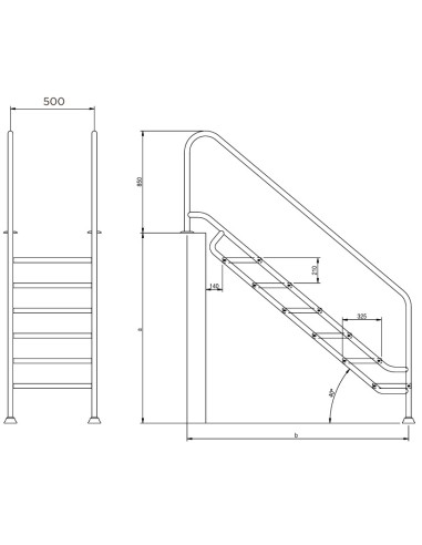 Escalera inoxidable piscina FLEXINOX Land 7 P...