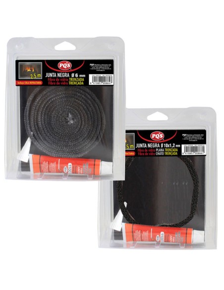 Junta estufa p/cristal plana 15 mm fibra vidrio (2.5mt)