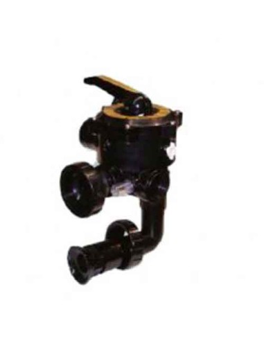 Valvula selectora filtro piscina CORAL negra 2"     lateral con enlaces 500492N (QP)