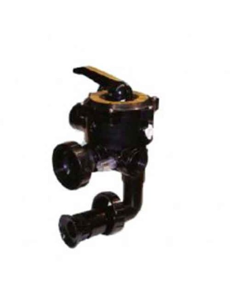 Valvula selectora filtro piscina CORAL negra 2"     lateral con enlaces 500492N (QP)