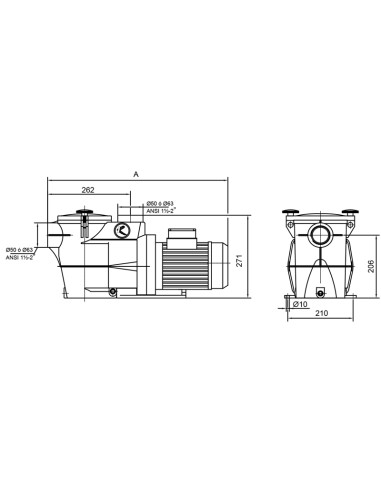 Bomba piscina KRIPSOL KSE 0.75cv mf KSE75M...