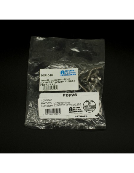 Tornillo sumidero liner HAYWARD p/3210/3211/3252/3253 PDFXVS (kit 9 grandes + 2 pequeños)