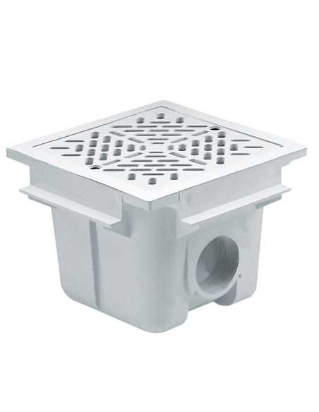 Sumidero piscina hormigon ASTRAL cuadrado 2" 210x210mm 00258 Blanco