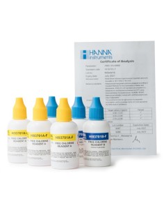 Reactivo analizador HANNA cloro libre 0.00 a 2.50 mg/lt...