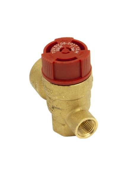 Valvula seguridad calefaccion FERCO roja H ½" 3bar con toma manometro VSC312MA