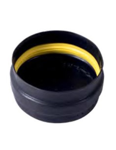 Te CHIM simple  90º   80mm vitrifi negro c/tapa EXOPELLET 2