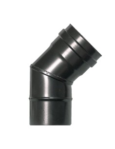 Codo chimenea EXOJO Exopellet simple vitrificado negro...