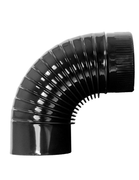 Codo CHIM simple 150mm 90º vitrificado negro