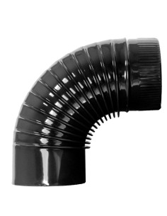 Codo CHIM simple 125mm 90º vitrificado negro