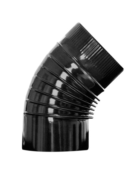 Codo CHIM simple 125mm 45º vitrificado negro