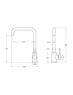 Grifo cocina - fregadero ADF Cenxi - Cromo/Negro 2