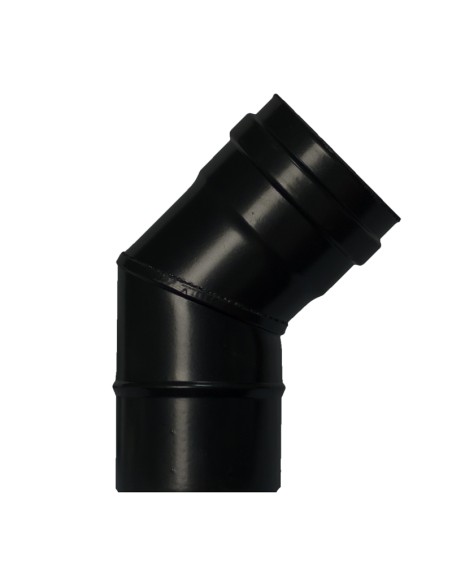 Codo CHIM simple 100mm 45º vitrificado negro EXOPELLET