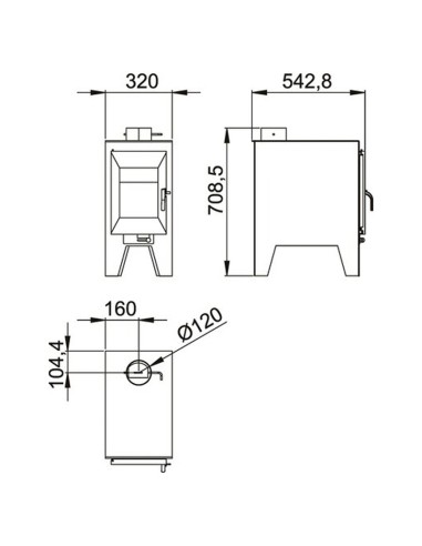 Estufa leña BOREAL ECO100 6.5 kw negra