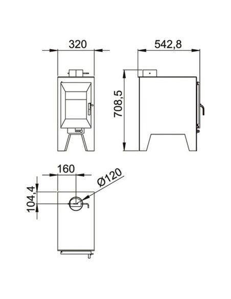 Estufa leña BOREAL ECO100 6.5 kw negra