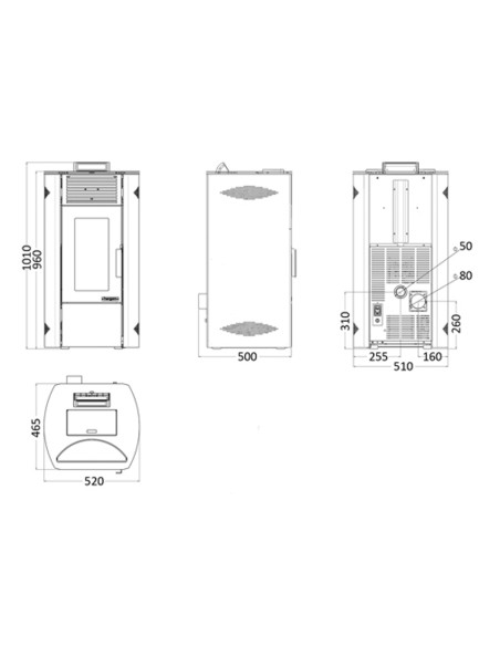 Estufa pellet HERGOM Enza 10kw burdeos 2109212