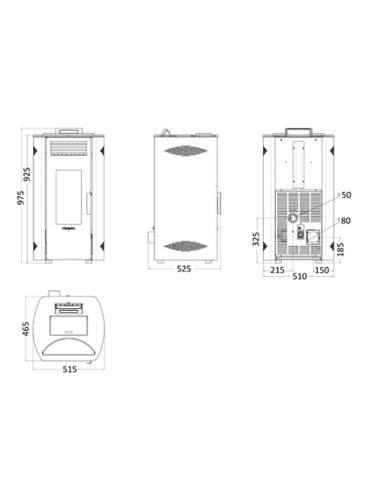 Estufa pellet HERGOM Enza   8kw burdeos 2109202