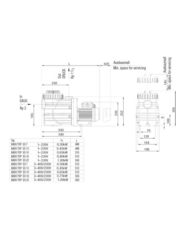 Bomba piscina SPECK Badu Top ES 16  1.15cv mf...