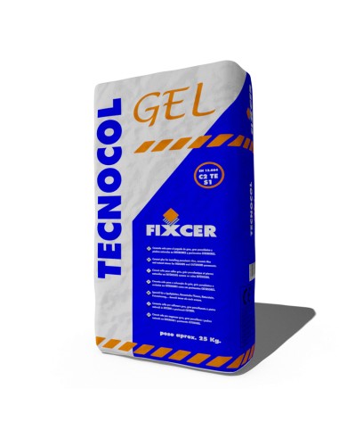 Cemento cola C2TES1 FIXCER Tecnocol Gel 25kg blanco TBBL--25S1