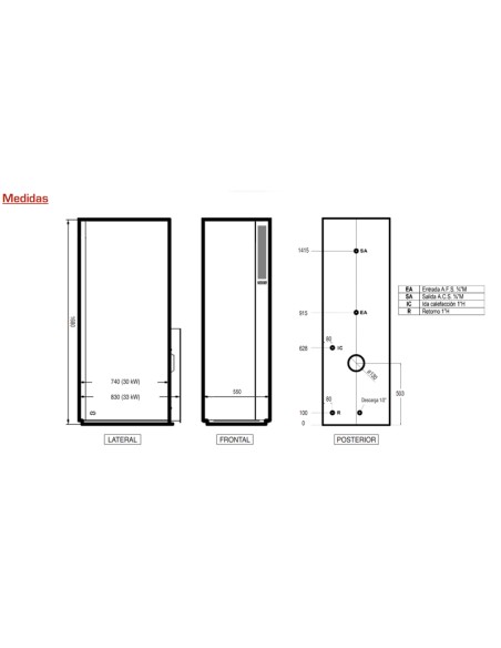 Caldera gasoil TRADESA ZS BOL 30 calefaccion y acs inox 100l