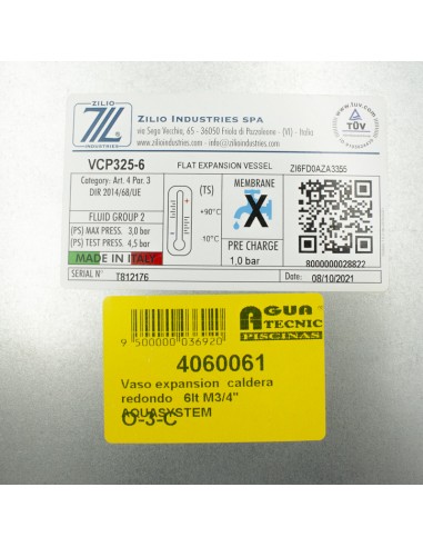Vaso expansion  caldera circular   6lt M3/4"...